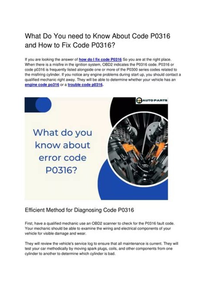 How do I fix code p0316?