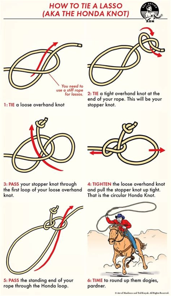 How do you tie a lariat rope?