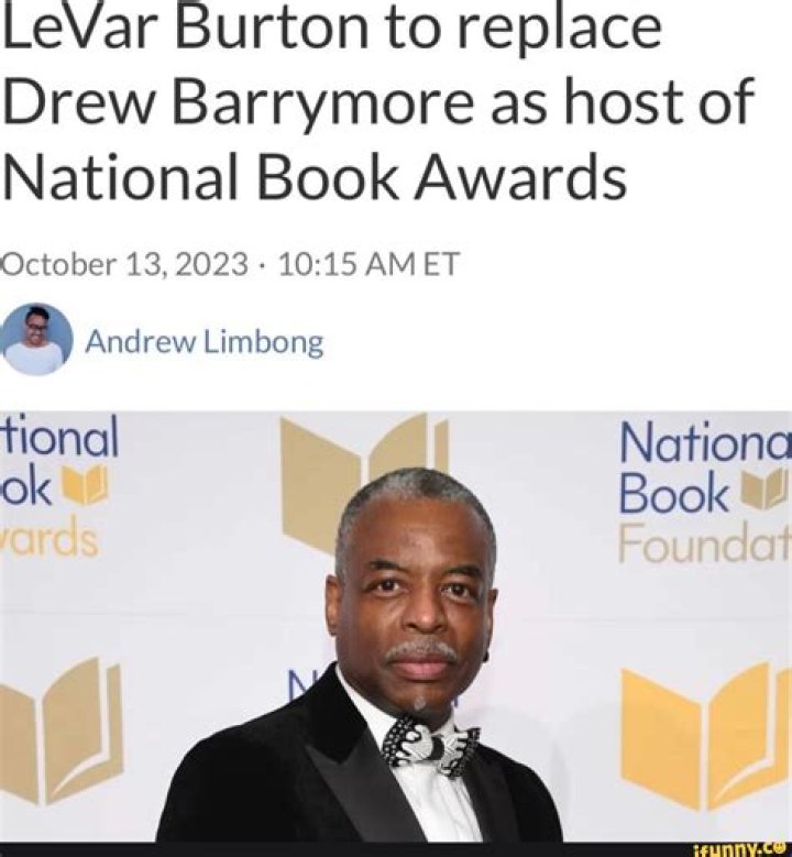 LeVar Burton to host National Book Awards after Drew Barrymore was fired