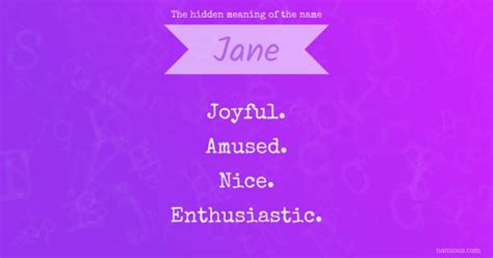 What is meaning of the name Jane?