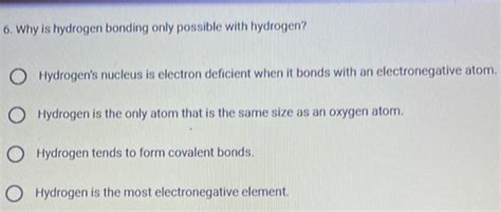 Why is hydrogen bonding only possible with hydrogen?